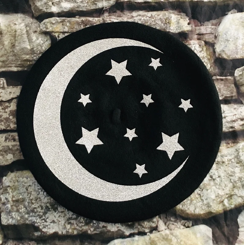 Vegan Beret - Moon & Stars