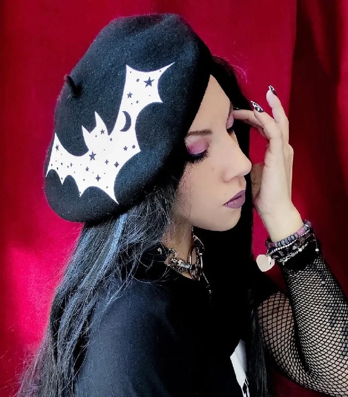 Vegan Beret - Starry Bat