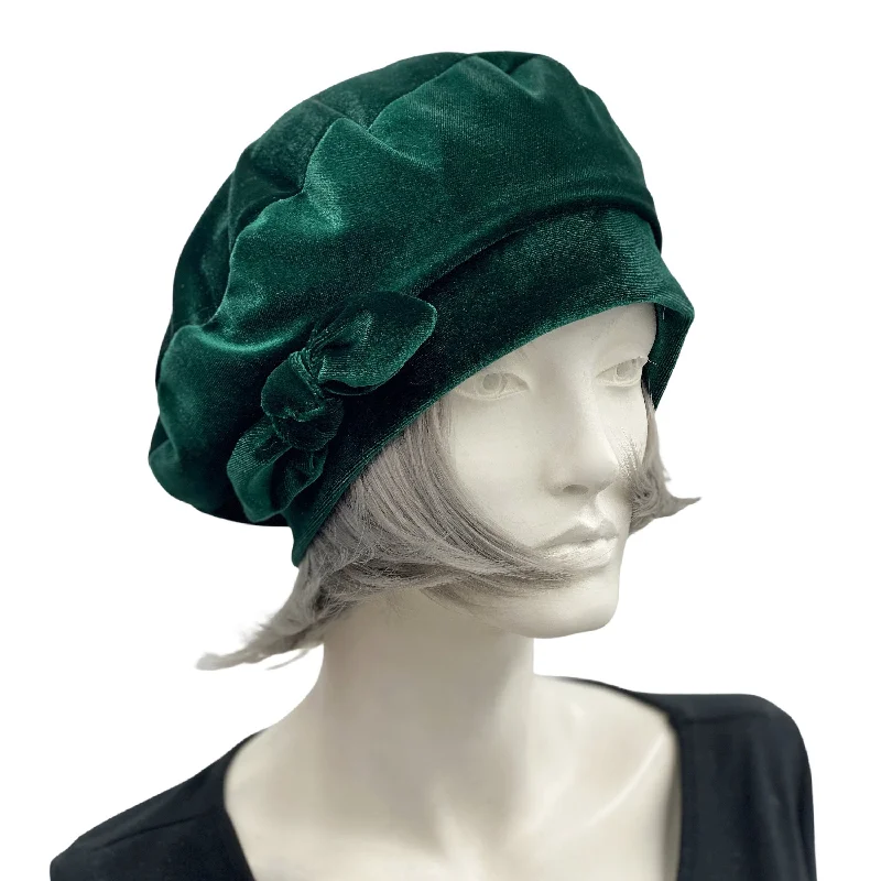 Velvet Beret with Small Bow